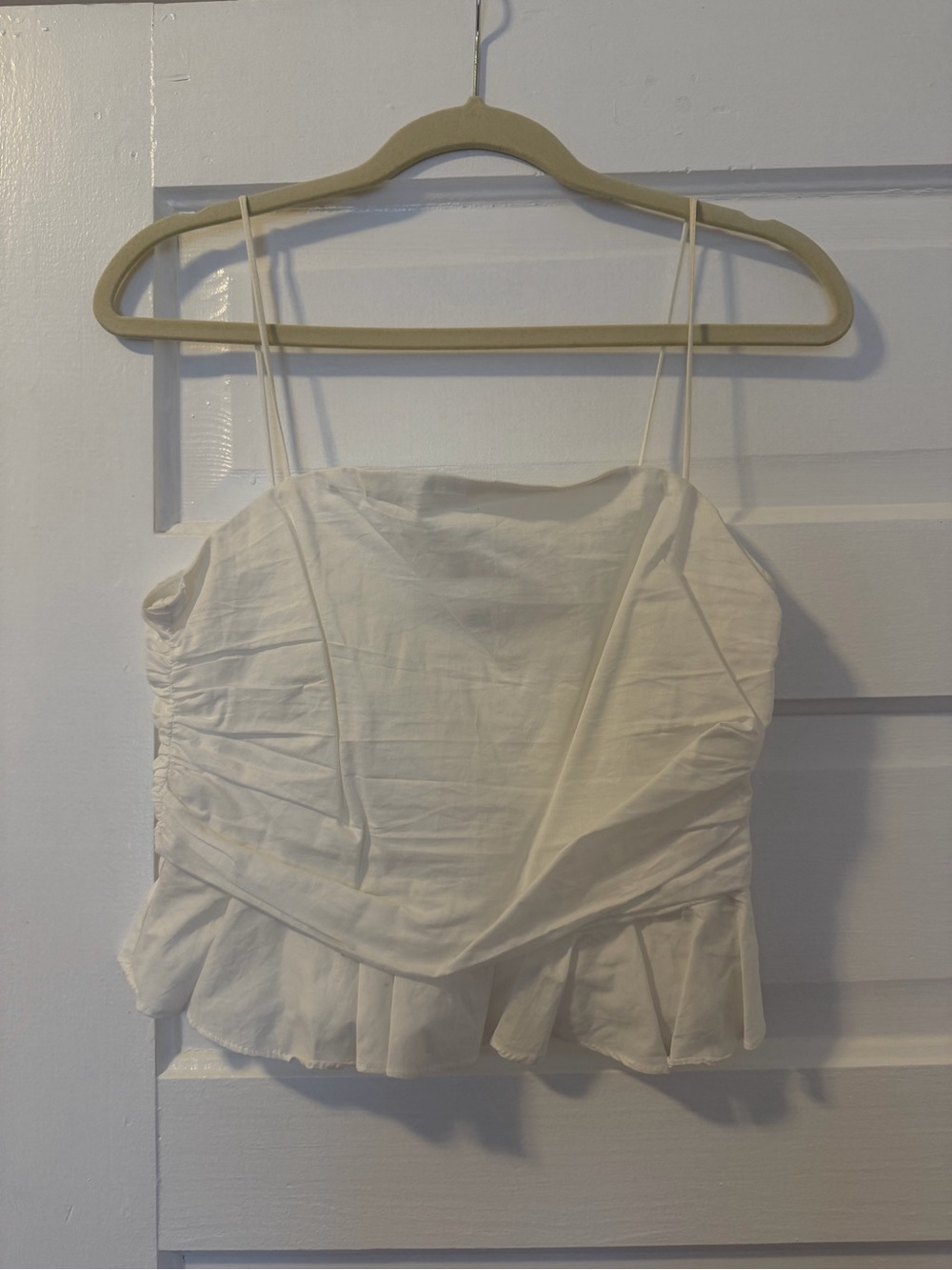 White Peplum Tank Top